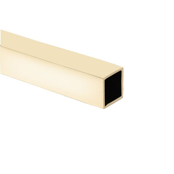 Bright Polished Brass Box Section 38.1mm x 38.1mm x 1.6mm Decorative, Weldable, Corrosion Resistant, 1.98kg/m - Ideal for Architectural & Craft Use