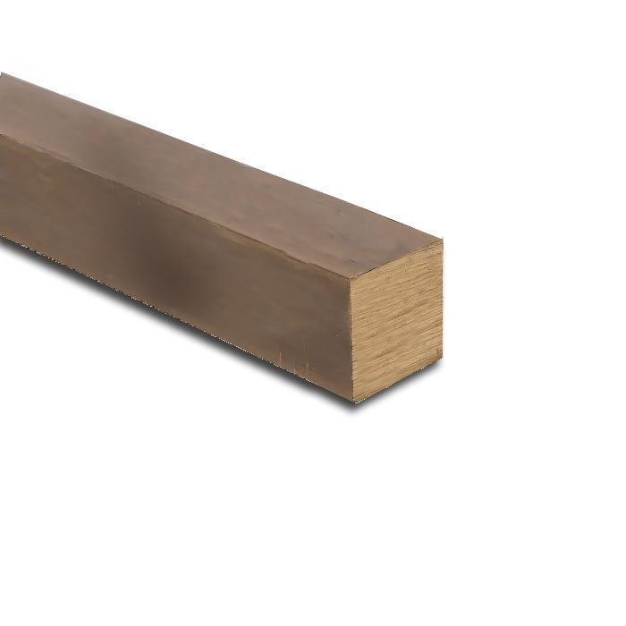 Brass Mill Finish Square Bar 44.5mm (1 3/4") Good Corrosion Resistance Ideal for Industrial - Linear Metre