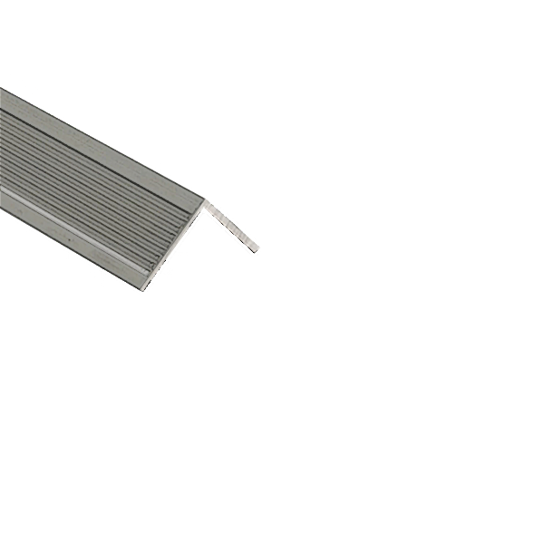 Aluminium Fluted Edgings & Nosings Angle Stair Edging Mill Finish 1" x 1" x 16 swg - Linear Metre