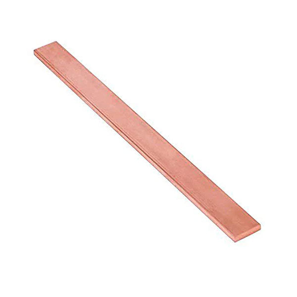 Copper Flat Bar C101 12.7mm x 6.3mm Mill Finish, 1/2" x 1/4" - 0.72kg/m, Weldable, Corrosion-Resistant, Durable Copper Bar - Linear Metre for DIY