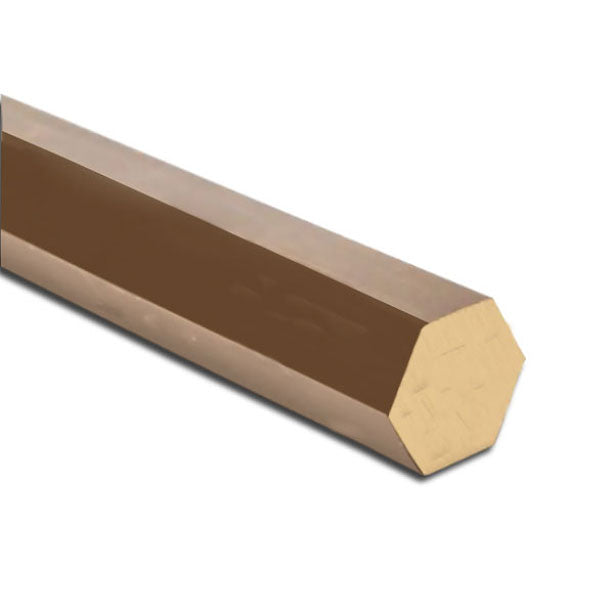 22mm Brass Hexagon Bar Mill Finish CZ121, 3.55kg/m, Corrosion Resistant, Poor Weldability, Durable Hexagonal Metal for Industrial & Mechanical Use - Linear Metre