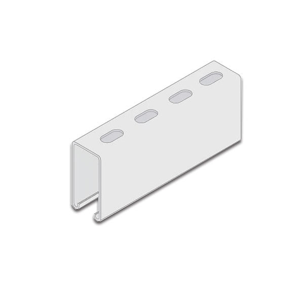 Unistrut P5500T 41mm x 62mm Pre-Galv Slotted Channel Mild Steel S275JR 3.6kg/M Excellent Machinability Good Corrosion Resistance Self Colour