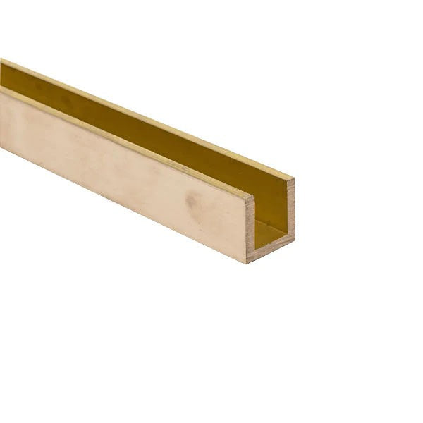 Brushed Polished Brass Channel 19mm x 19mm x 3.2mm (3/4" x 3/4" x 1/8")  CZ108 Grade Excellent Corrosion Resistance Good Weldability Architectural Use